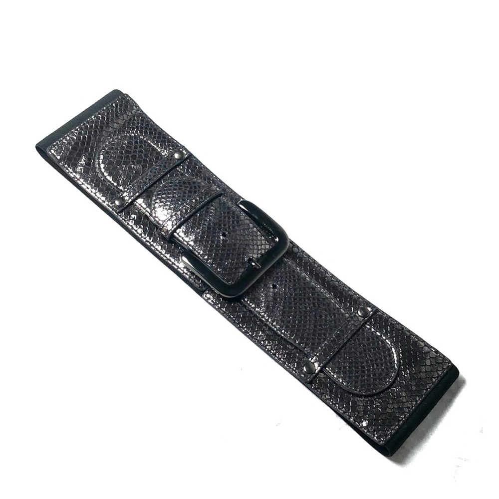 bebe metallic snakeskin belt